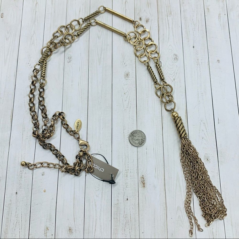 Chicos Chain Tassel Necklace‎